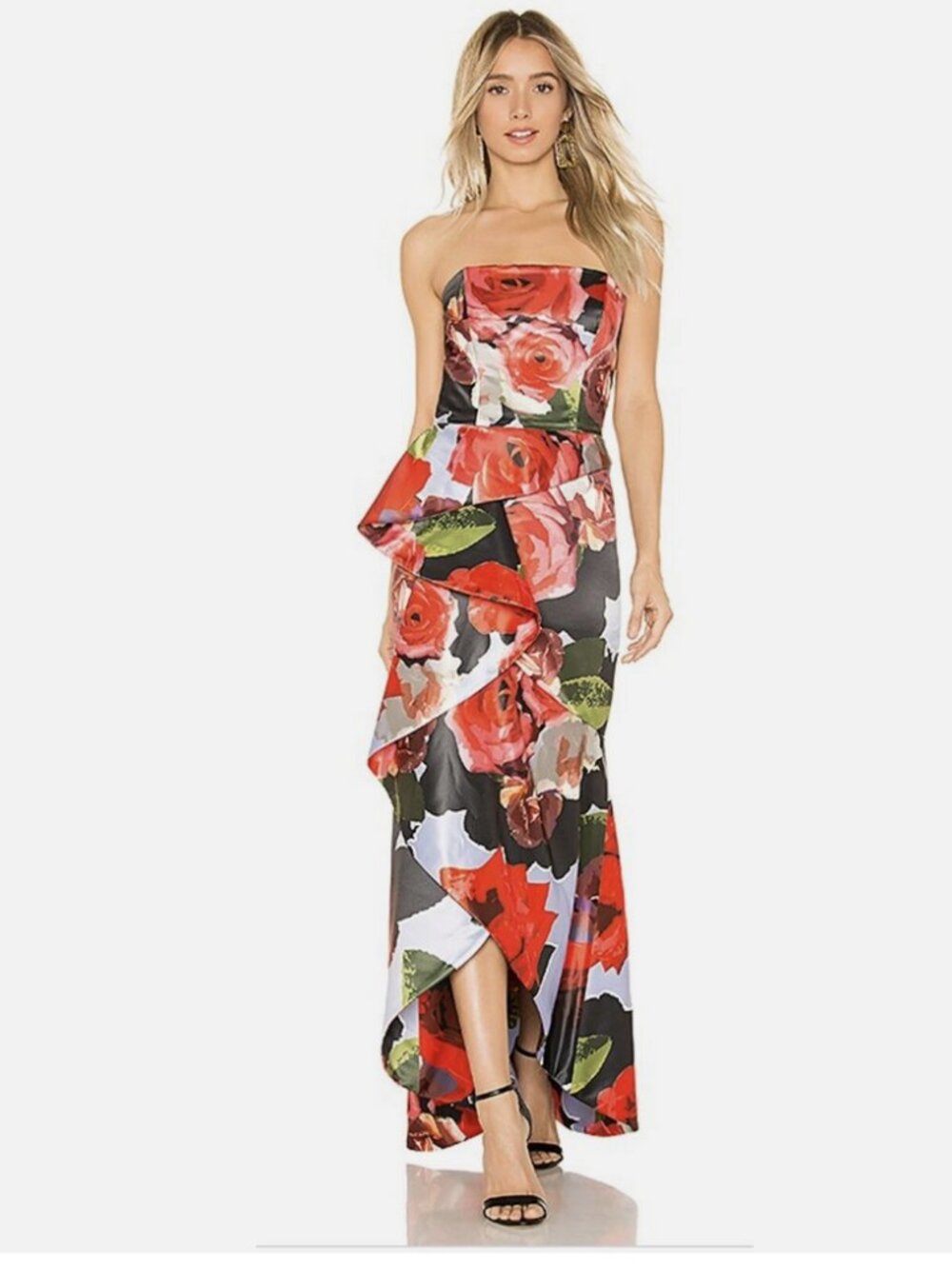 Parker Black Floral Gown NWT, size 0